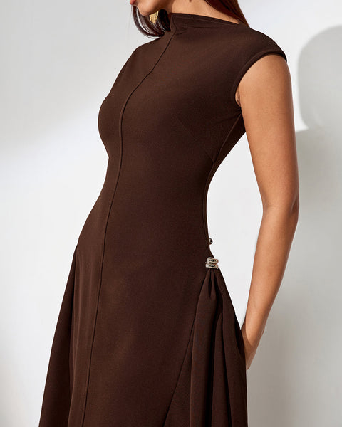 Solid Color Long Maxi Dress with V-Neck