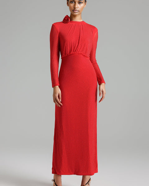 Firona™ | Crystal Mesh Maxi Dress - Opulent Empire