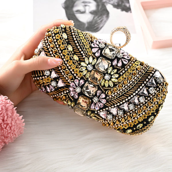 Cynthia Beaded Embroidery Clutch Bag - Opulent Empire