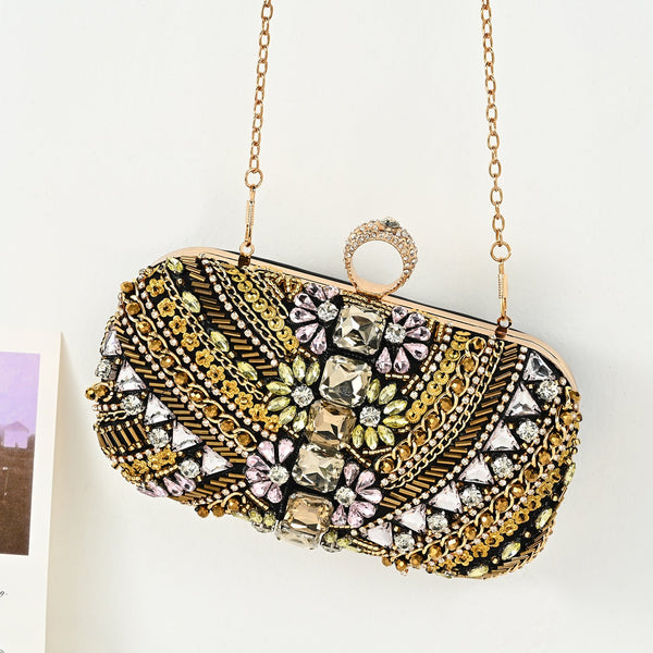 Cynthia Beaded Embroidery Clutch Bag - Opulent Empire
