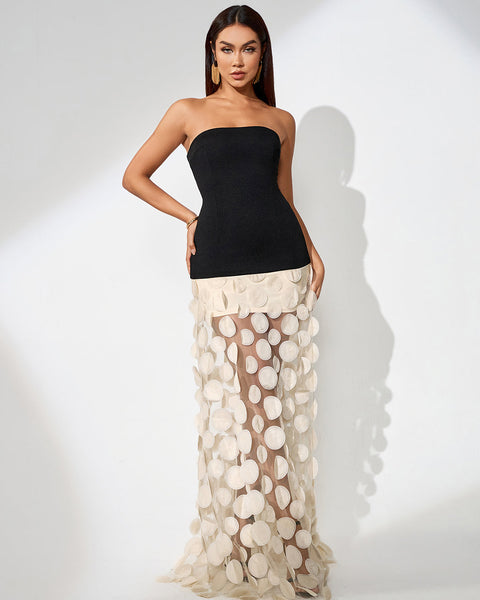 Elegant Polka Dot Spliced Maxi Dress for a Chic and Sophisticated Look