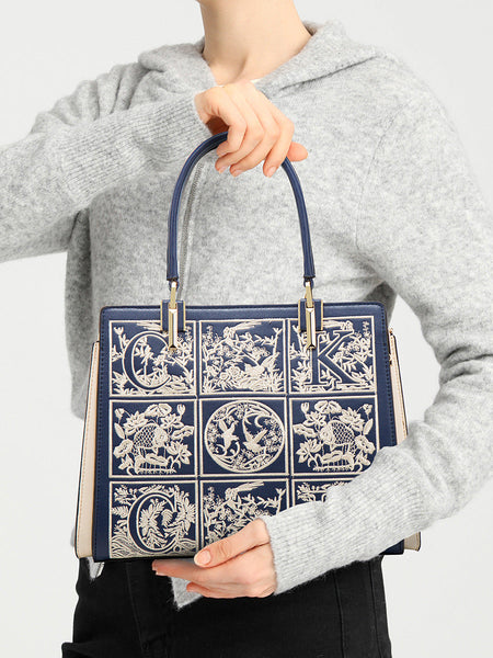 Havilah Embroidery Medium Tote Bag - Opulent Empire