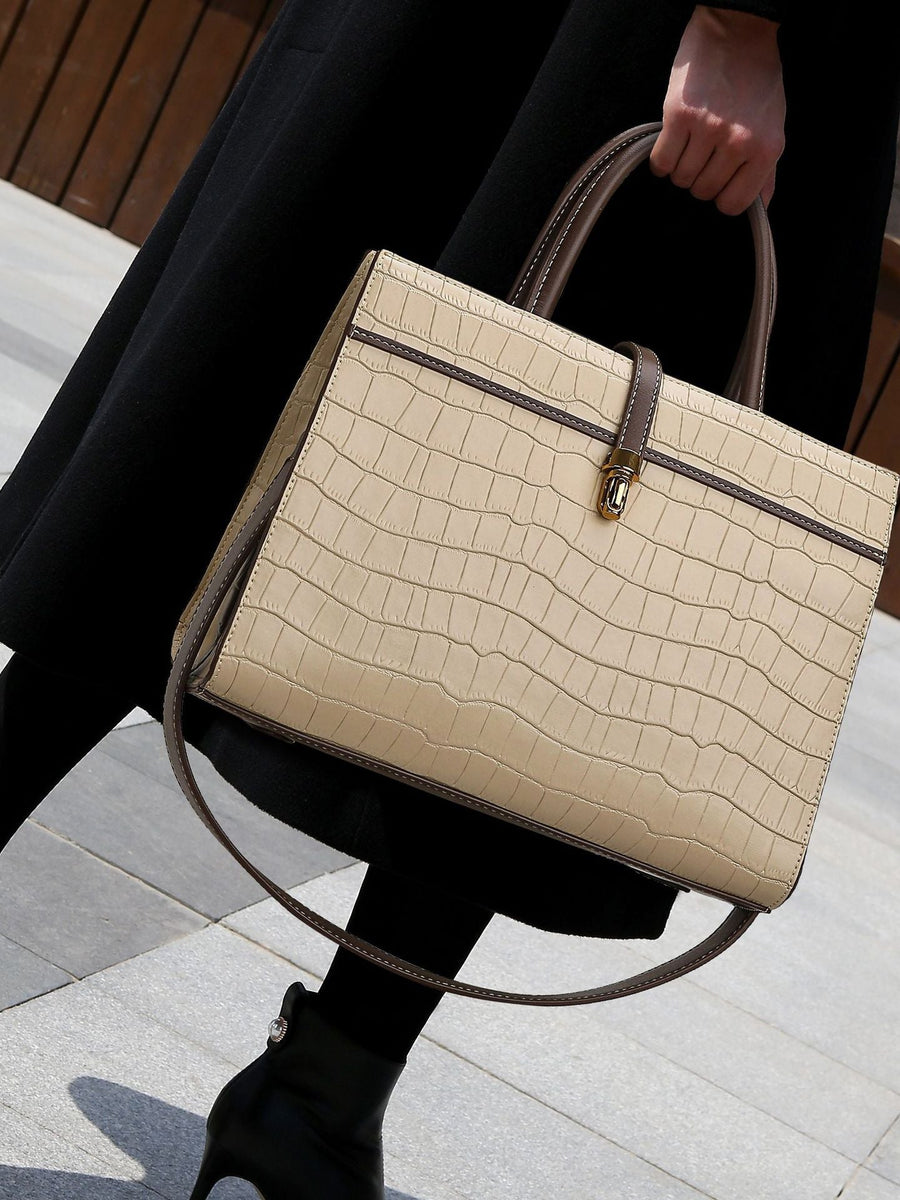 Kate Crocodile Pattern Medium Tote Bag - Opulent Empire