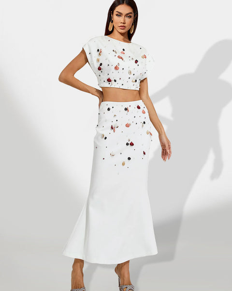 Elegant Grace Shell Set with Mermaid Skirt for a Sophisticated Look