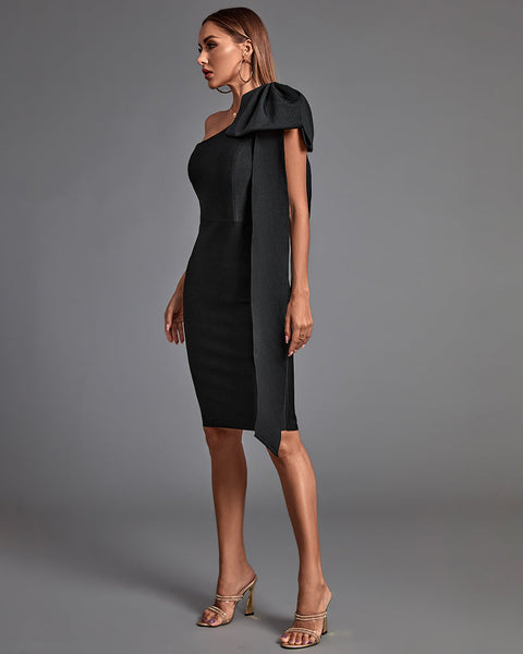 Chic Asymmetrical Sleeveless Bowknot Bandage Dress - Opulent Empire