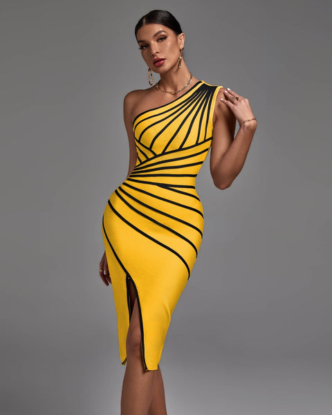 Chic Sleeveless Striped Midi Dress - Perfect Bandage Fit - Opulent Empire