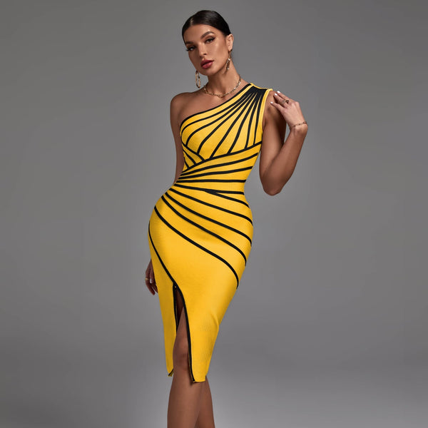 Chic Sleeveless Striped Midi Dress - Perfect Bandage Fit - Opulent Empire