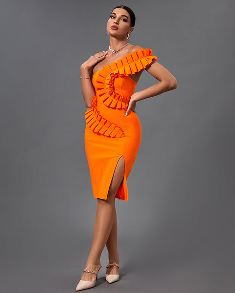 Stunning One-Shoulder Embellished Bandage Dress - Opulent Empire