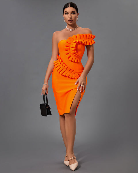 Stunning One-Shoulder Embellished Bandage Dress - Opulent Empire