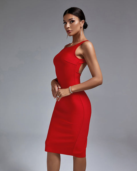 Backless Midi Bandage Dress - Opulent Empire