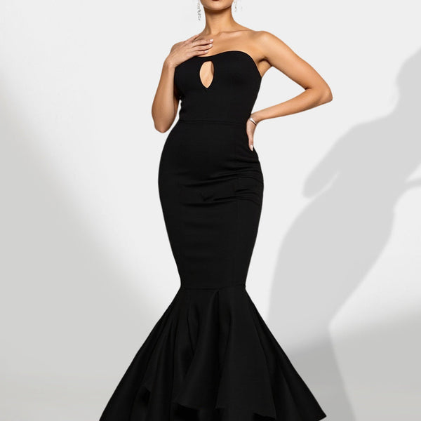 Fishtail Dress with Cut and Seamless Design