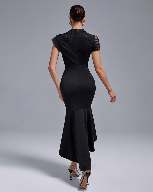 Black Lace Mermaid Long Dress