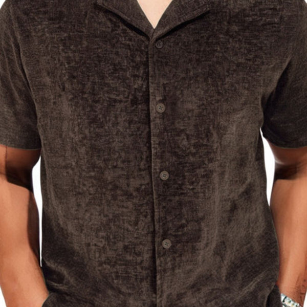 Men's Plus Size Button Down Short Sleeve Shirt - Opulent Empire