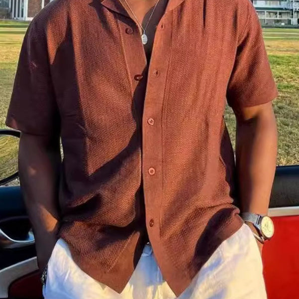 Men's Plus Size Button Down Short Sleeve Shirt - Opulent Empire