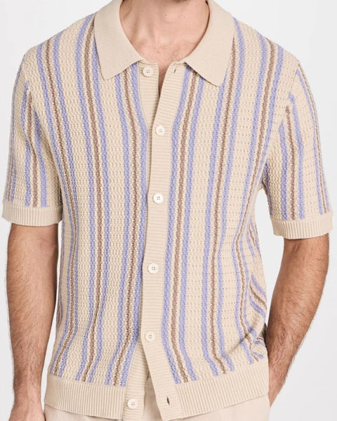 Men's Plus Size Striped Button Down Short Sleeve Shirt - Opulent Empire