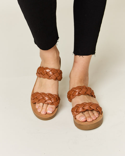 WILD DIVA Woven Dual Band Platform Sandals - Opulent Empire