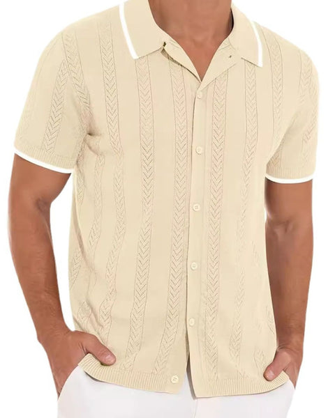 Men's Full Size Button Down Short Sleeve Shirt Plus Size - Opulent Empire