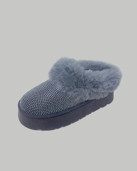 WILD DIVA Embellished Faux Fur Platform Booties - Opulent Empire