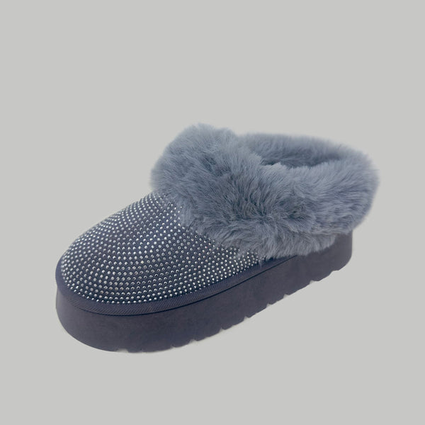 WILD DIVA Embellished Faux Fur Platform Booties - Opulent Empire