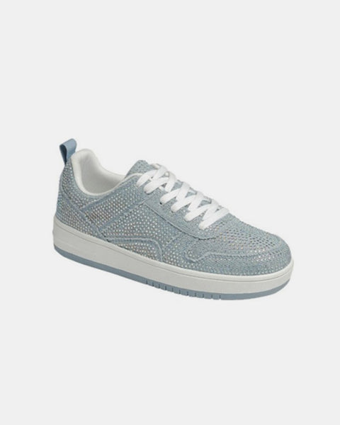 Forever Link Rhinestone Platform Flat Sneakers - Opulent Empire