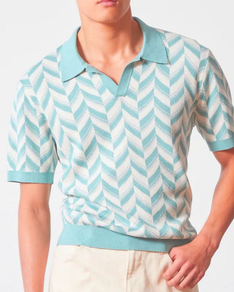 Men's Plus Size Contrast Short Sleeve Polo - Opulent Empire