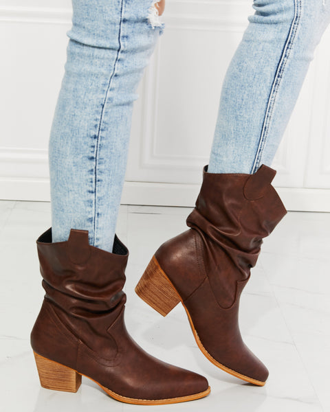 MMShoes Better in Texas Scrunch Cowboy Boots in Brown - Opulent Empire