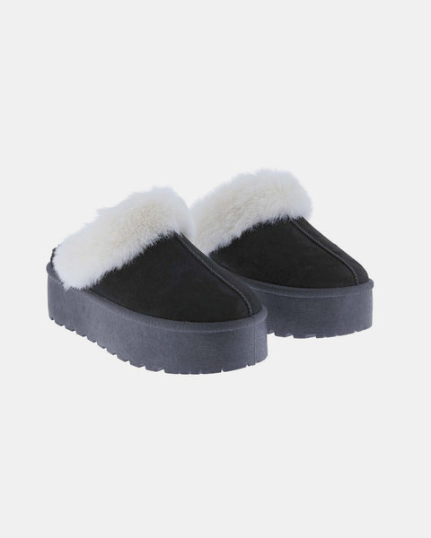 Weeboo Thick Bottom Fur Trim Snow Slippers - Opulent Empire