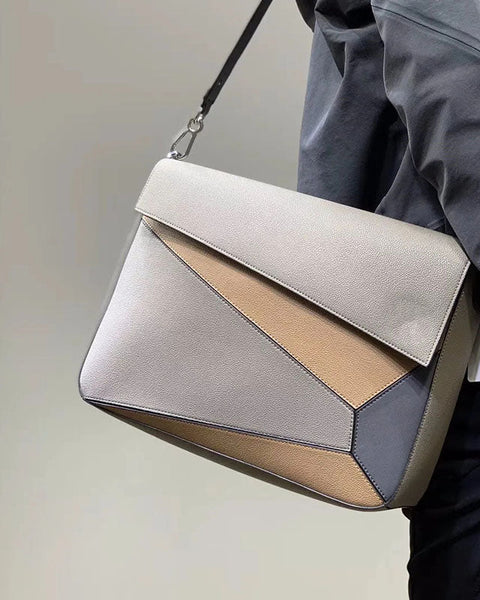 Color matching one-shoulder diagonal bag - Opulent Empire