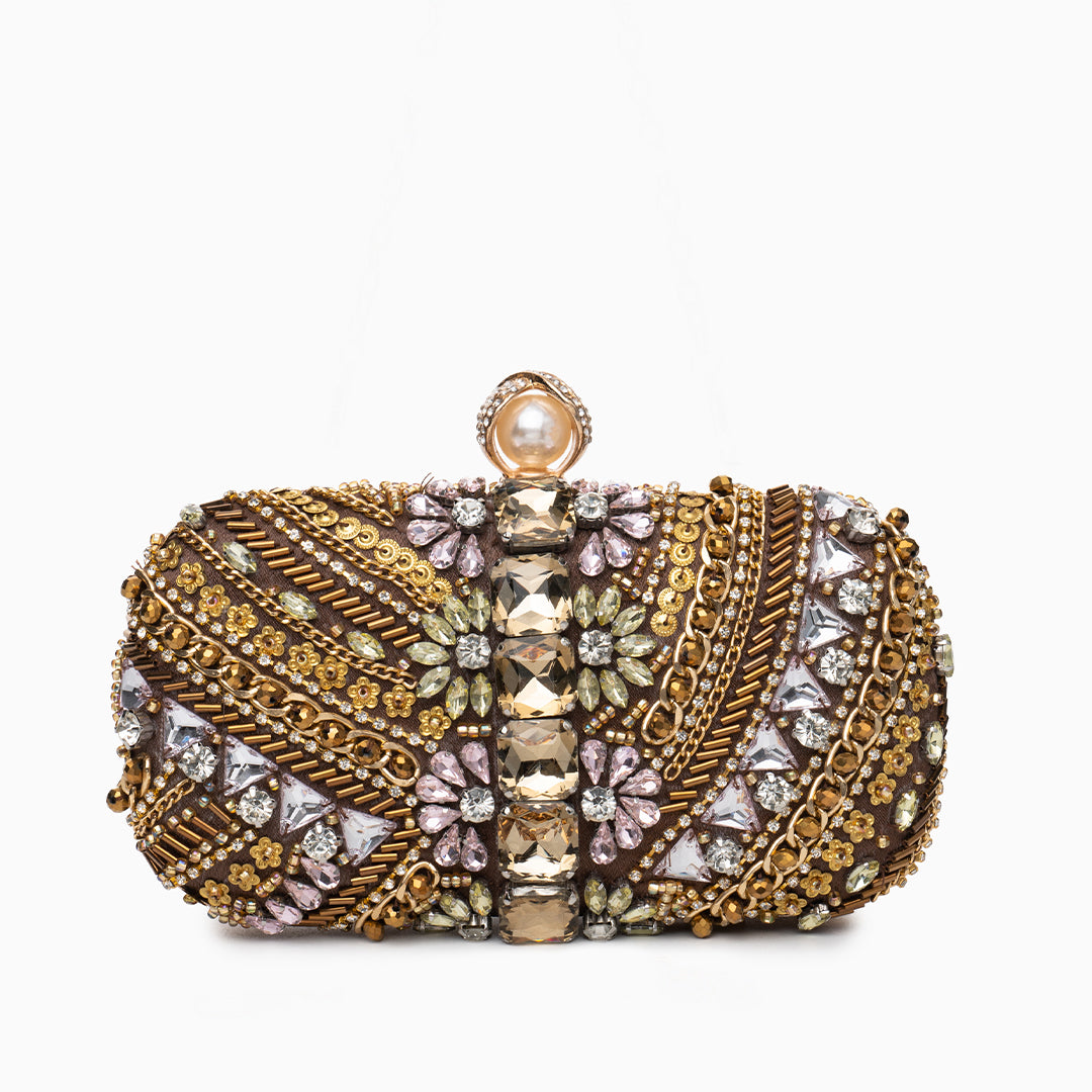 Cynthia Beaded Embroidery Clutch Bag - Opulent Empire