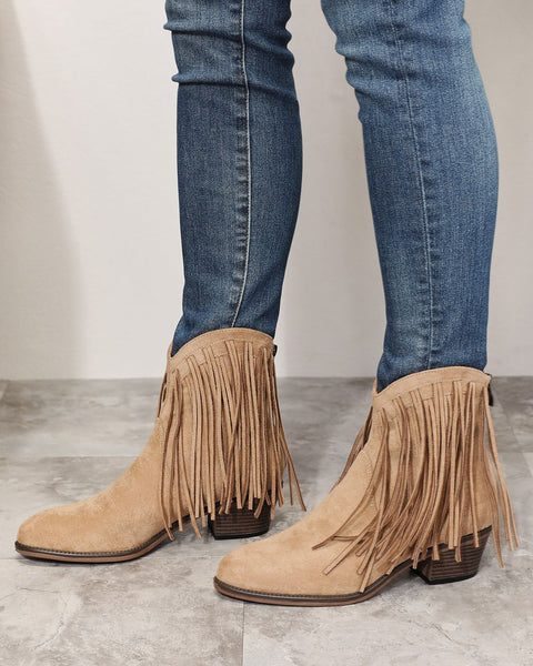 Legend Women's Fringe Cowboy Western Ankle Boots - Opulent Empire