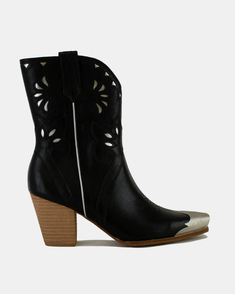 Beast Fashion Cut-Out Floral Embroidery Boots - Opulent Empire