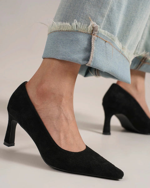 Beast Fashion Faux Suede Point Toe Pumps - Opulent Empire