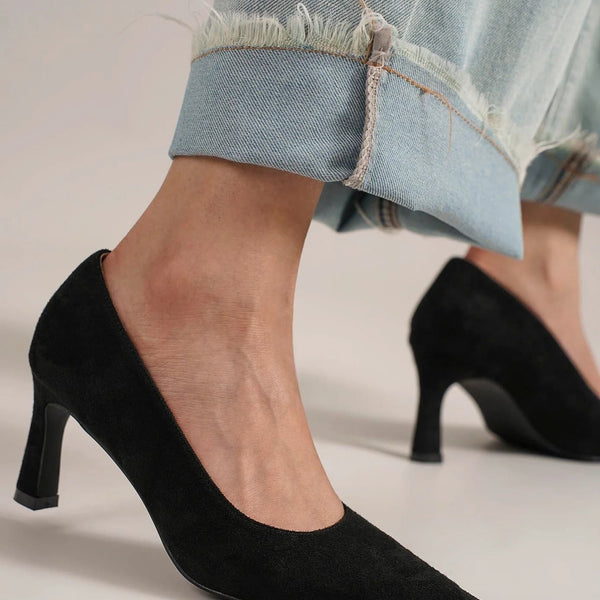 Beast Fashion Faux Suede Point Toe Pumps - Opulent Empire