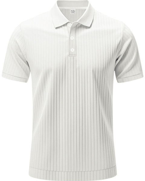 Men's Full Size Ribbed Short Sleeve Polo Plus Size - Opulent Empire