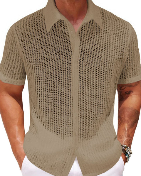 Men's Plus Size Button Down Short Sleeve Shirt - Opulent Empire