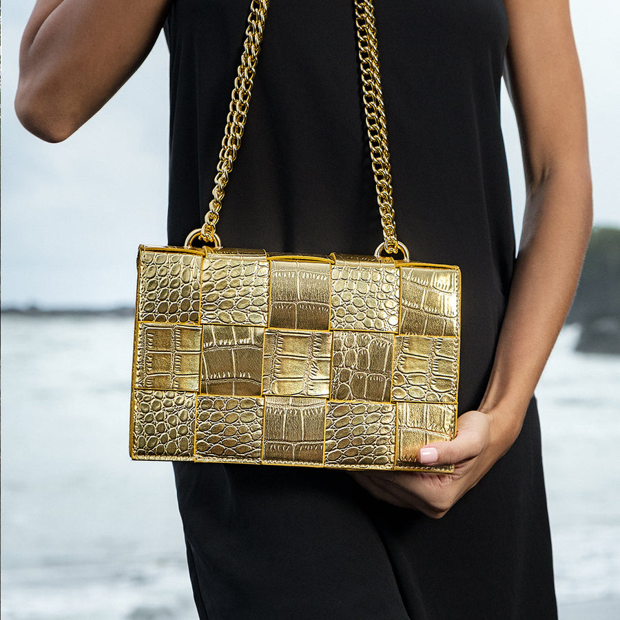 Crocodile Pattern Crossbody Bag - Opulent Empire
