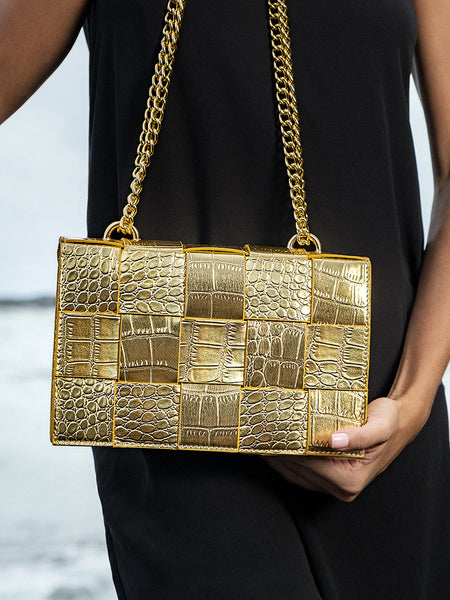 Crocodile Pattern Crossbody Bag - Opulent Empire