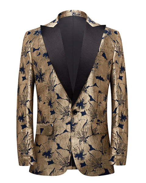 Floral Pattern Long Sleeve Business Blazer