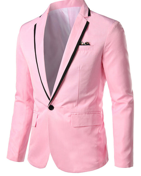 Men's Cotton Blend Knit Solid Light Business Blazer