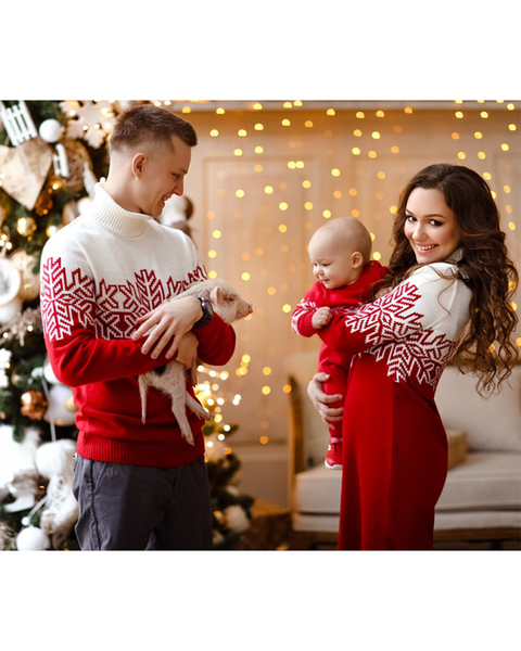 Christmas Parenting Men's Women's Children's Jacquard Sweater