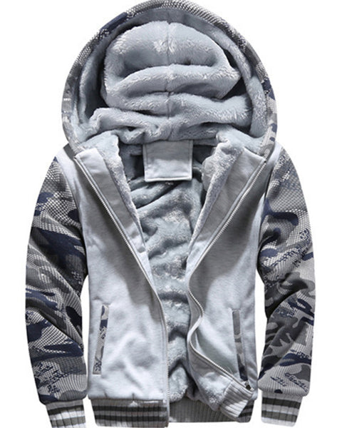 Camouflage sweater men's casual sports cardigan sweater jacket to keep warm