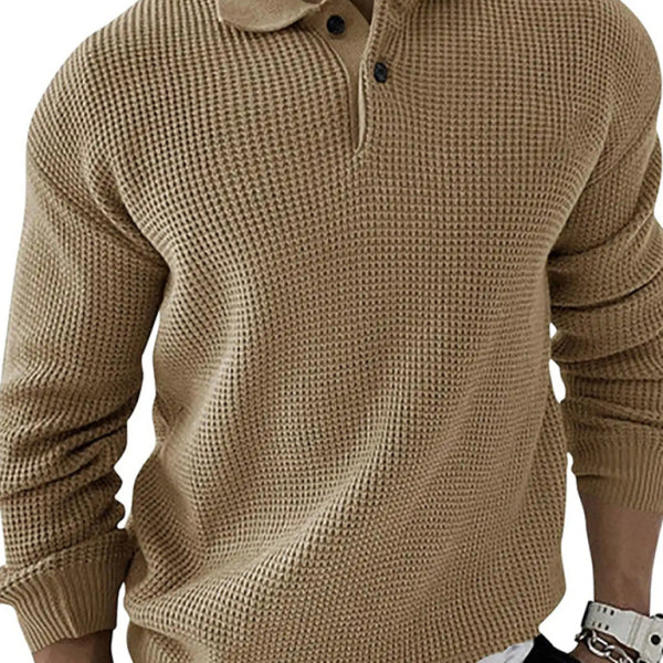 Lapel Sweater Men's Fashion Urban Slim Long Sleeve Knitted Sweater