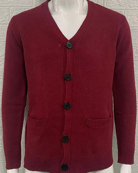 Men's V-neck long-sleeved slim cardigan jacket