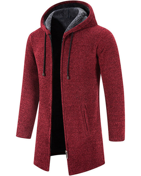 Men's casual  zipper hooded cardigan