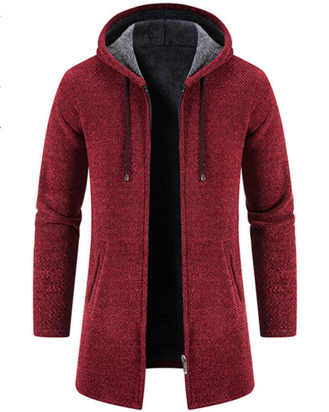 Men's casual  zipper hooded cardigan