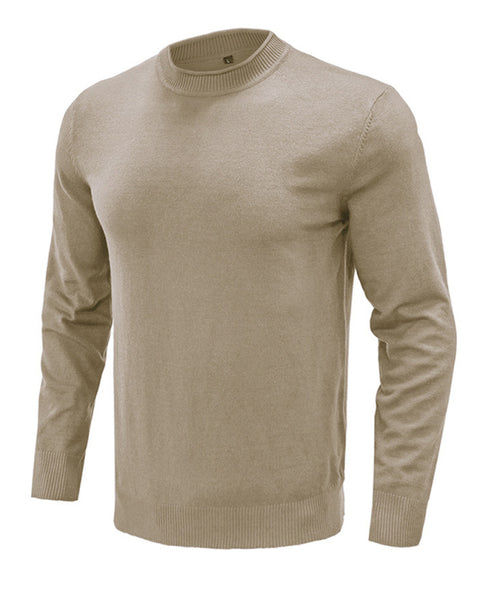 Men's new solid color long sleeve sweater