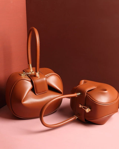 Leather handbags fashion dumplings handbag - Opulent Empire