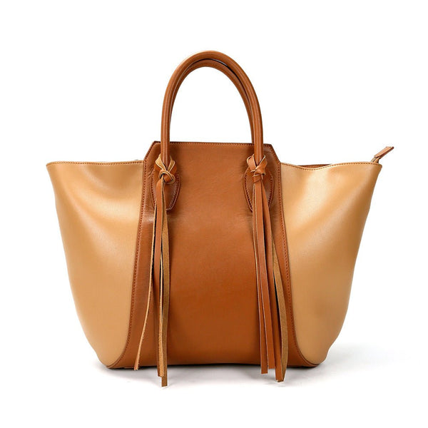 Leather Portable Tassel Tote Bag For Women - Opulent Empire