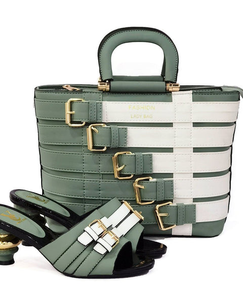 Kai™ | Metal Buckle Mid-heel Shoes With Large Bag Combination - Opulent Empire