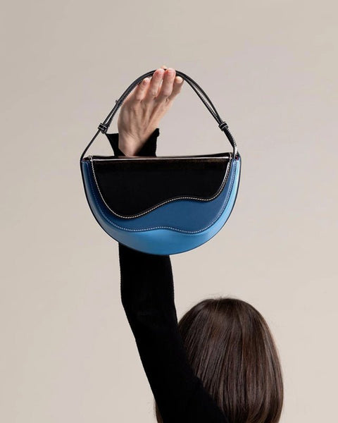 Semicircle Contrast Color Saddle Bag Shoulder Messenger Bag - Opulent Empire